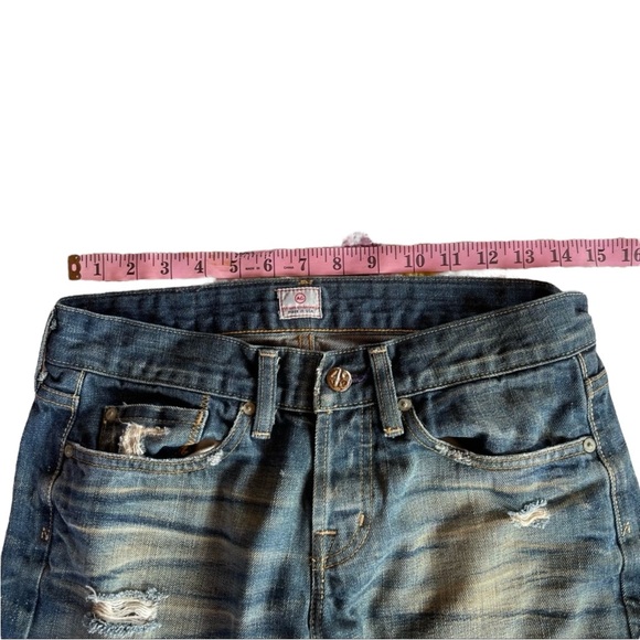 AG Selvedge Japanese Denim Heavily Distressed Jeans with Pure S925 Rivet - Picture 8 of 13